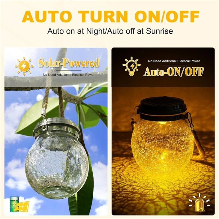 Crackle Glass LED Ball Garden Lights Solar Powered Lanterns best