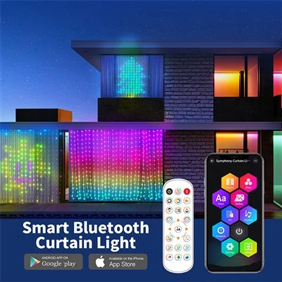 RGBIC LED svjetla za zavjese Aplikacija i daljinski upravljač